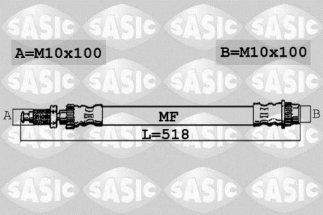 Шланг тормозной SASIC 6600009