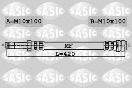 Шланг гальмівний SASIC 6606003