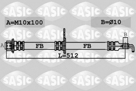 Шланг гальмівний SASIC 6606052