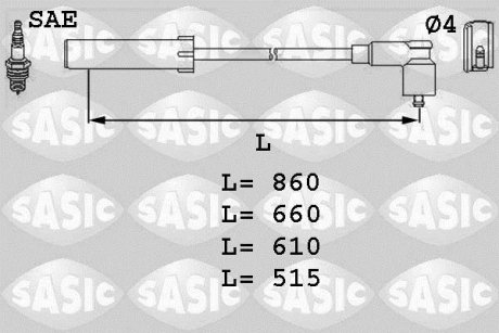 Дроти запалення, набір SASIC 9280002