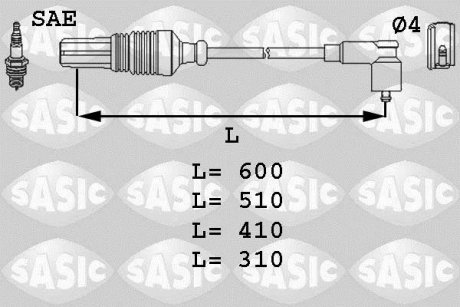 Дроти запалення, набір SASIC 9280003