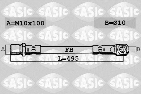 Шланг гальмівний SASIC SBH6350