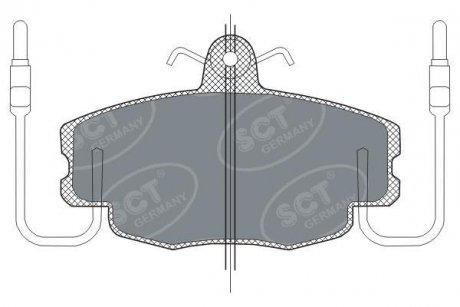 Колодки гальмівні (передні) Dacia Logan 04-/Renault Symbol/Clio/Megane/Peugeot 309 (з датчиком) (TRW) SCT - MANNOL SCT / Mannol SP189PR