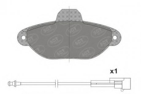 Колодки гальмівні (передні) Fiat Punto 93-00/99-10 (+датчики) SCT - MANNOL SCT / Mannol SP662PR