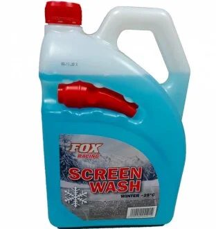 Омыватель зимний с носиком, T заявленная на банке -25 C, ФАКТИЧЕСКАЯ -17 C, 4.0 л., цвет голубой, запах Жвачка, производитель: Fox Poland/Europe SHAFER SW1
