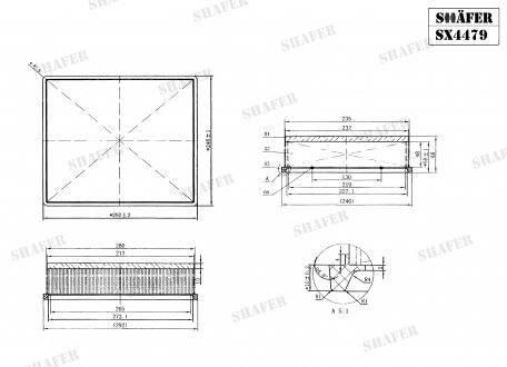 Фільтр повітряний VW Crafter 2.0D (16-), Man Tge (17-), (з передфільтром) SHAFER SX4479