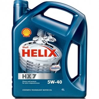 Л Helix HX7 5W-40 масло синт. API SN/CF, ACEA A3/B3, A3/B4, JASO SG+, MB Approval 229.3, VW 502.00/ SHELL 550040513 (фото 1)