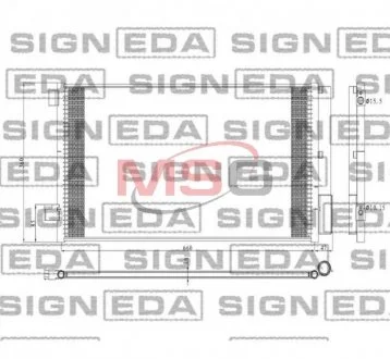 Радіатор кондиціонера FIAT 500X, 15 - Signeda RC30045
