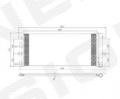 Радиатор кондиционера FORD FUSION, 13 - 17 Signeda RC4211