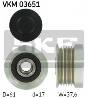 Шків генератора S60,S80,V70 II,XC70,XC90 2.0/2.9 98- SKF VKM03651