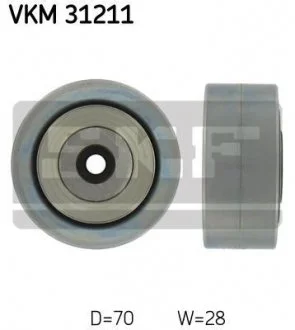 Ролик поліклинового ременя AUDI A6 C6, SEAT ALHAMBRA, ALTEA, ALTEA XL, CORDOBA, IBIZA III, IBIZA IV, IBIZA IV ST, LEON, TOLEDO IV, SKODA FABIA I, FABIA II, OCTAVIA II, RAPID 1.2D-2.0D 12.99- SKF VKM31211