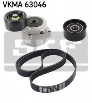 Комплект поликлинових ременів (з роликами) HONDA ACCORD VII, ACCORD VIII, CR-V III, FR-V 2.2D 01.04- SKF VKMA63046