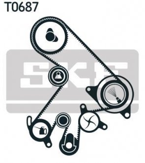 Комплект (ремінь+ролик+помпа) SKF VKMC91720