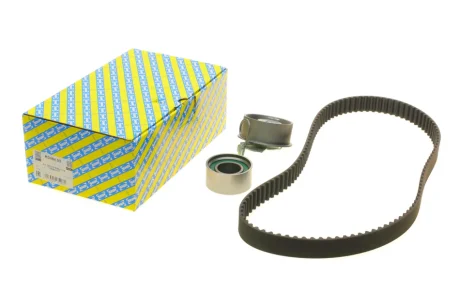 Комплект ГРМ (ремінь + ролик) HYUNDAI COUPE I, COUPE II, ELANTRA III, ELANTRA IV, HIGHWAY, I30, MATRIX, SONATA V, TIBURON, TRAJET, TUCSON, TUCSON/SUV, KIA CARENS II, CEED 1.6-2.0LPG 04.94-12.12 SNR SNR NTN KD484.03