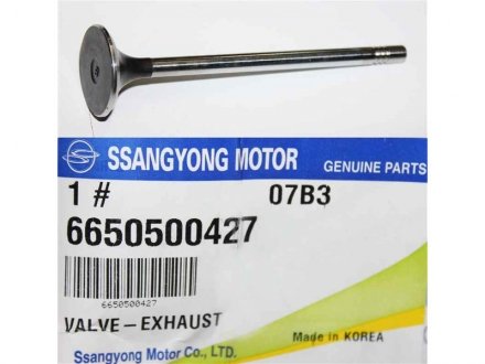 Клапан випускний 2.7 XDI D27DT,2.0 XDI D20DT ACTYON 06-13, KYRON 05-11, REXTON 01-13, RODI SSANGYONG 6650500427