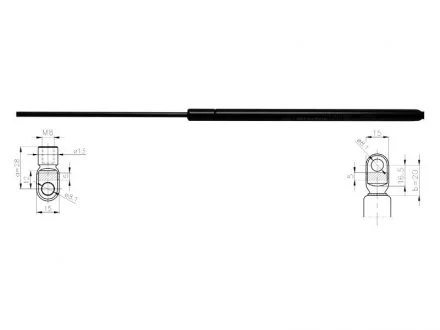 Фото пружина газова STARLINE 1412803 Пружина газова STARLINE 1412803