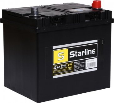 Акумулятор (Asia), R+ 60Ah, En510 (232 x 173 x 225) правий + B00 виробництво Чехія STARLINE BASL60JP (фото 1)