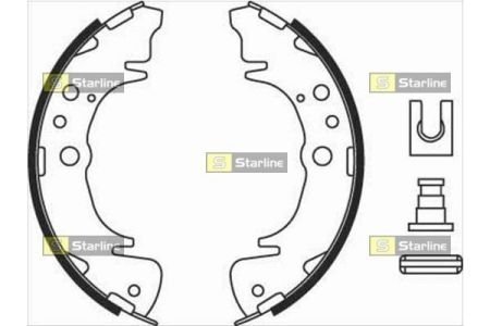 Колодки тормозные барабанные, к-т STARLINE BC08020