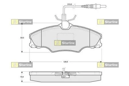 Фото гальмівні колодки дискові STARLINE BD S128 Гальмівні колодки дискові STARLINE BD S128