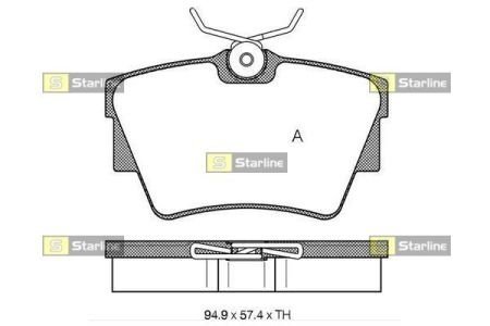 Колодки тормозные дисковые, к-кт. STARLINE BDS136