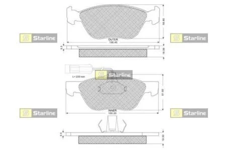 Фото гальмівні колодки дискові STARLINE BD S162 Гальмівні колодки дискові STARLINE BD S162