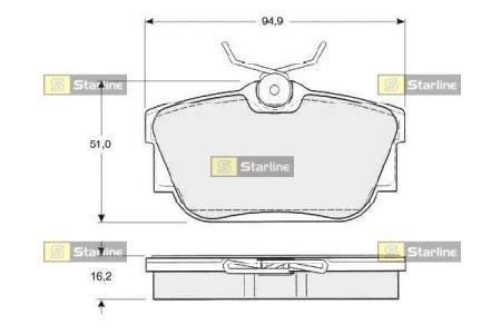 Гальмівні колодки дискові STARLINE BD S307 (фото 1)