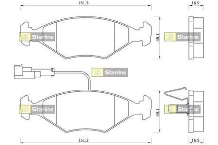 Колодки тормозные дисковые, к-т. STARLINE BDS336