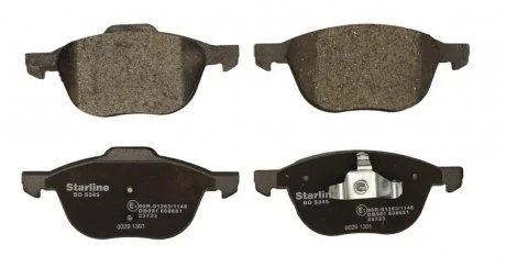Фото гальмівні колодки дискові STARLINE BD S345 Гальмівні колодки дискові STARLINE BD S345