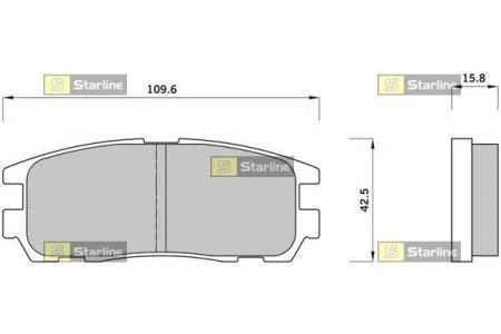Фото гальмівні колодки дискові STARLINE BD S366 Гальмівні колодки дискові STARLINE BD S366