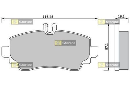 Гальмівні колодки дискові STARLINE BD S369 (фото 1)