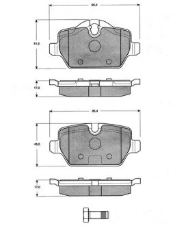 Тормозные колодки, дисковый тормоз (набор) STARLINE BDS835P (фото 1)