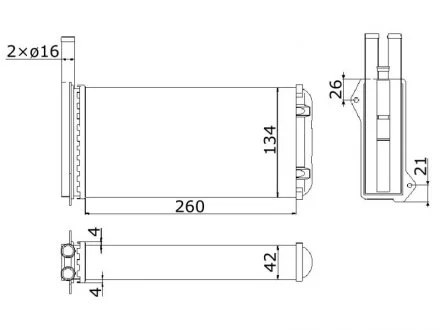 Фото радіатор опалення STARLINE FD6154 Радіатор опалення STARLINE FD6154