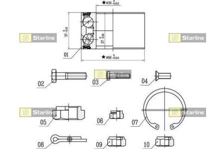 Подшипник ступицы sets STARLINE LO00575