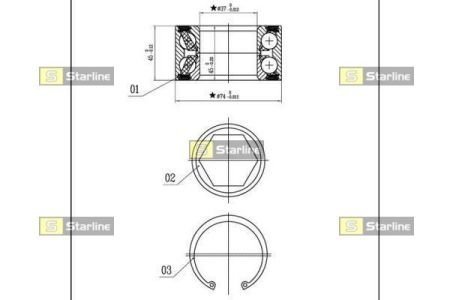 Підшипник ступиці sets STARLINE LO01326