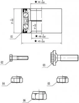 Комплект подшипника колеса. STARLINE LO01355