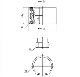 Комплект підшипника колеса STARLINE LO01432