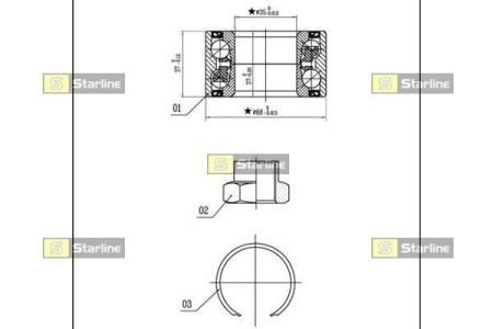 Підшипник ступиці Skoda - sets STARLINE LO03441