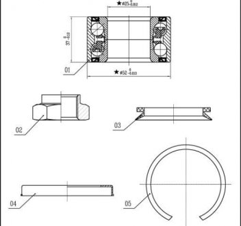 Комплект подшипника колеса. STARLINE LO03556