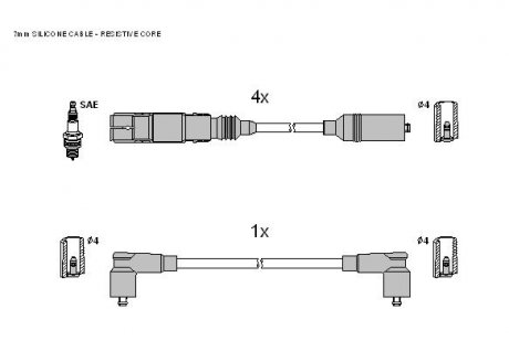 Комплект кабелей зажигания STARLINE ZK 0552