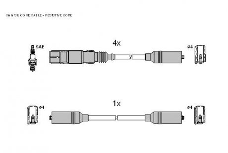 Комплект кабелiв запалювання STARLINE ZK 0582