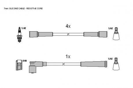 Комплект кабелів запалювання STARLINE ZK 1204
