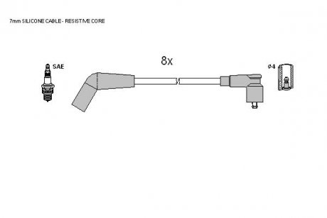 Комплект кабелiв запалювання STARLINE ZK 1222