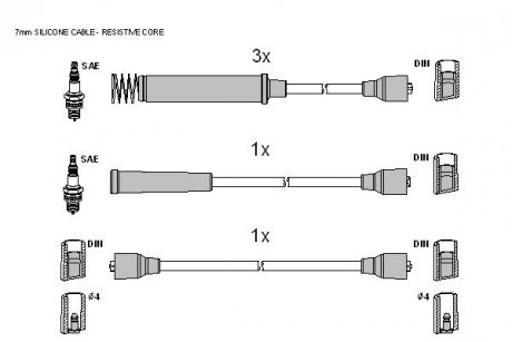 Комплект кабелів запалювання STARLINE ZK 1572
