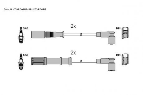 Комплект кабелiв запалювання STARLINE ZK 1692