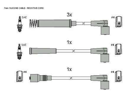 Комплект кабелей зажигания STARLINE ZK 2602