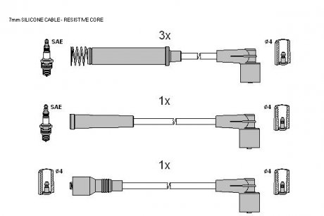Комплект кабелiв запалювання STARLINE ZK 2792