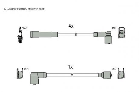 Комплект кабелей зажигания STARLINE ZK 4732