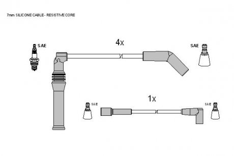 Комплект кабелiв запалювання STARLINE ZK 5892