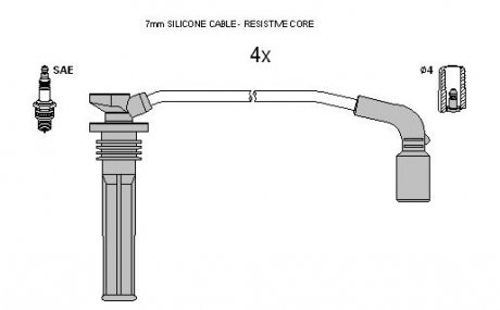 Комплект кабелiв запалювання STARLINE ZK 6882 (фото 1)