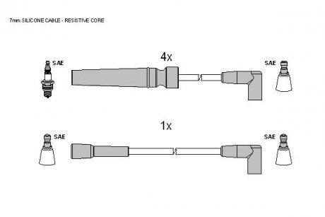Комплект кабелів запалювання STARLINE ZK 7012